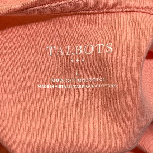 Talbots Factory T-Shirt Light Peach L Large Cotton Short Sleeve Crew Neck - Picture 4 of 5